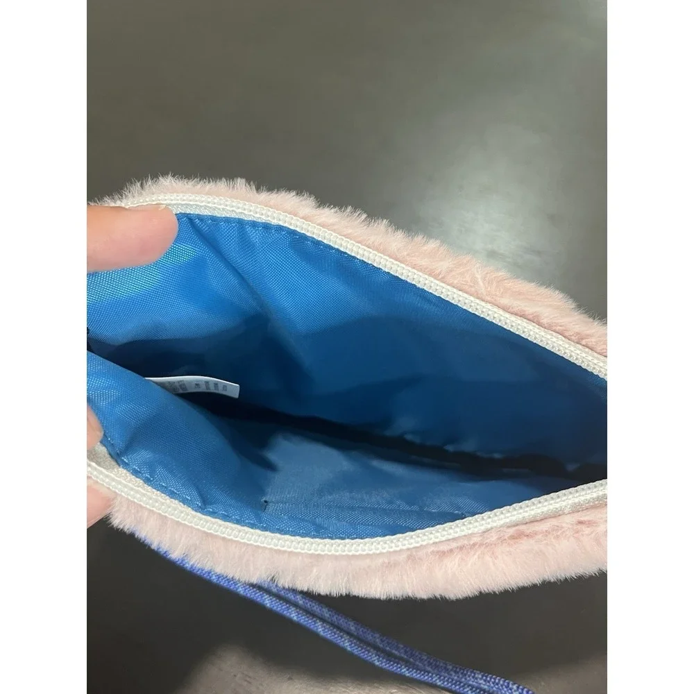Kavu Plush Clutch Blush Pink Zipper Pouch Wallet Fleece
